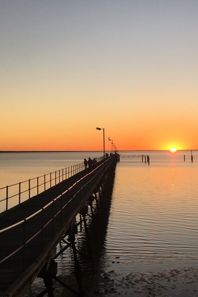 Sunset over Eyre Peninsula jetty, South Australia