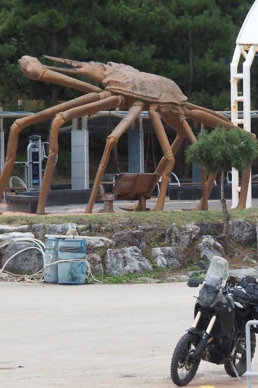 Giant crab monument, Jeongseon to Pohang, South Korea